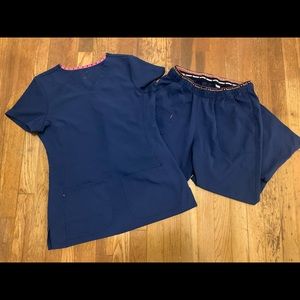 HeartSoul scrub set- size small Tall, navy blue